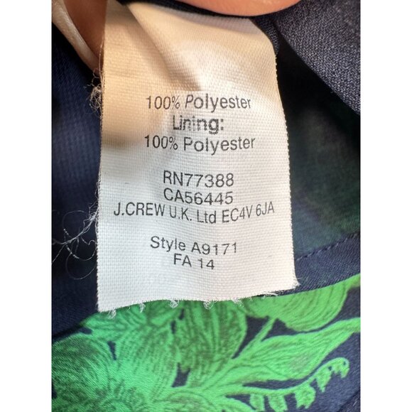 J.Crew Silk Ruffle Blouse Top in Beanstalk Stripe Womens Size 0 Navy Green Retro - Picture 4 of 11